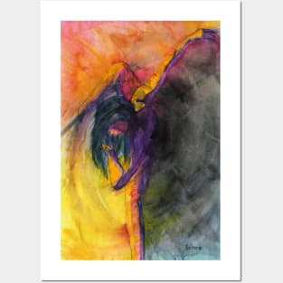 Dance it n1 · modern dancer, dancing, contemporary dance · watercolor painting Posters and Art